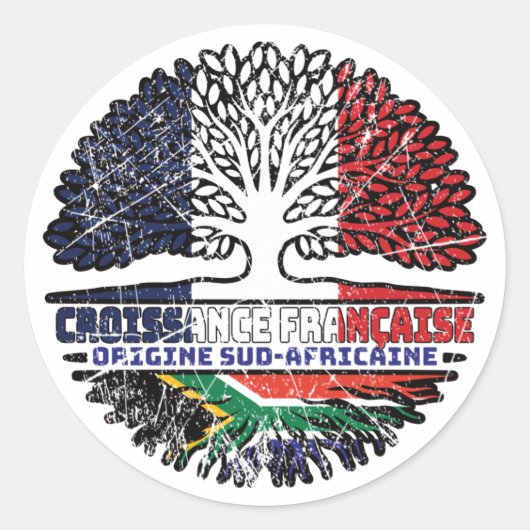 Zuid-Afrikaanse Zuid-Afrika - Franse bomen Ronde Sticker (Voorkant)