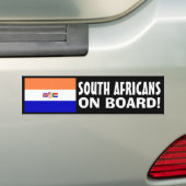 Zuid-Afrikanen aan boord! Bumpersticker (Op auto)
