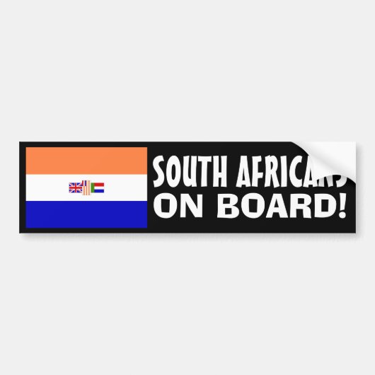 Zuid-Afrikanen aan boord! Bumpersticker (Voorkant)