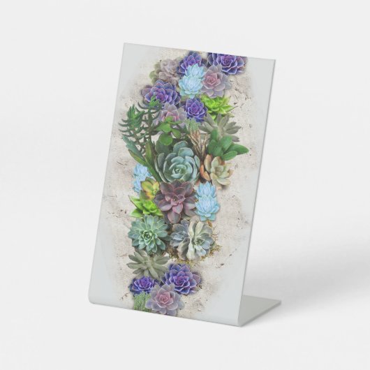 Zuid-Afrika's Succulenten Reclamebord Met Voetstuk (Voorkant)