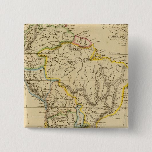 Zuid - Amerika 18 Vierkante Button 5,1 Cm (Voorkant)