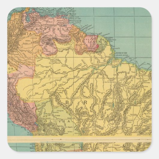 Zuid-Amerika 20 Vierkante Sticker (Voorkant)