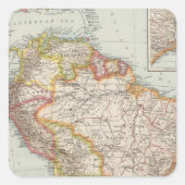 Zuid-Amerika 2 Vierkante Sticker (Voorkant)