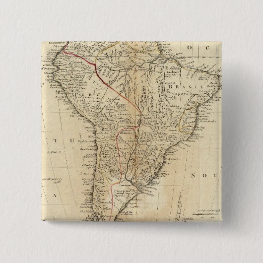 Zuid-Amerika 38 Vierkante Button 5,1 Cm (Voorkant)