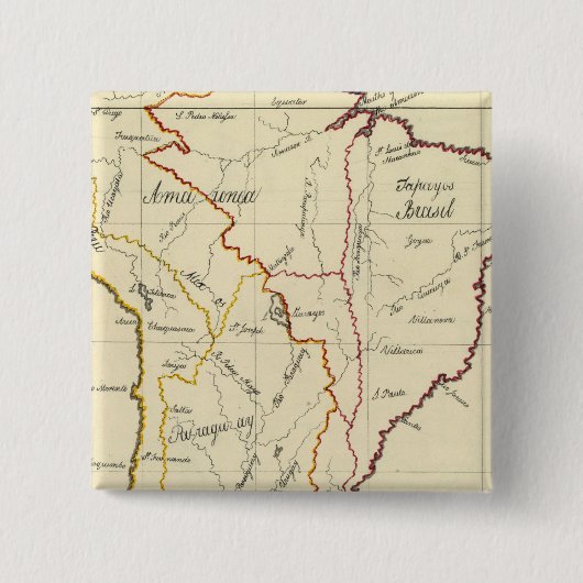 Zuid-Amerika 9 Vierkante Button 5,1 Cm (Voorkant)
