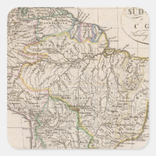 Zuid-Amerika 9 Vierkante Sticker