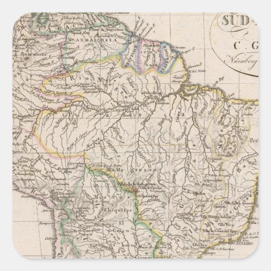 Zuid-Amerika 9 Vierkante Sticker (Voorkant)