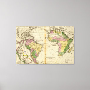 Zuid-Amerika, Afrika Canvas Afdruk
