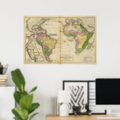 Zuid-Amerika, Afrika Poster (Thuiskantoor)
