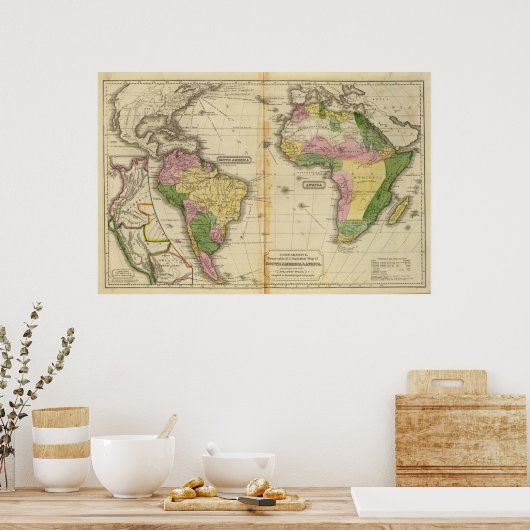 Zuid-Amerika, Afrika Poster (Keuken)