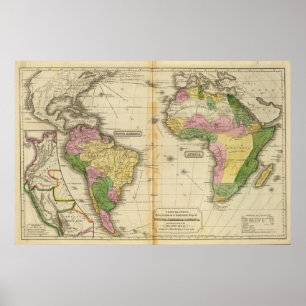 Zuid-Amerika, Afrika Poster