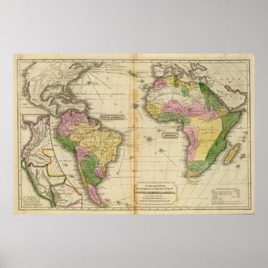 Zuid-Amerika, Afrika Poster (Voorkant)