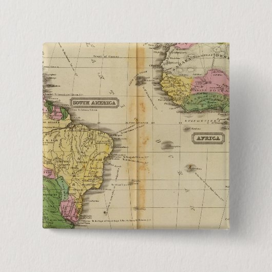 Zuid-Amerika, Afrika Vierkante Button 5,1 Cm (Voorkant)