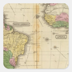 Zuid-Amerika, Afrika Vierkante Sticker