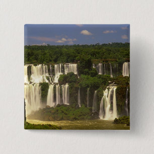 Zuid-Amerika, Argentinië, Brazilië, Igwacu-waterva Vierkante Button 5,1 Cm