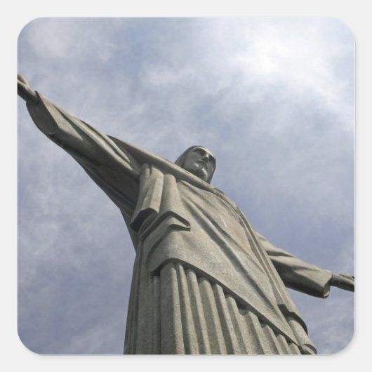 Zuid-Amerika, Brazilië, Rio de Janeiro. Christus 3 Vierkante Sticker (Voorkant)