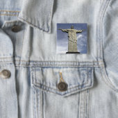 Zuid-Amerika, Brazilië, Rio de Janeiro. Christus Vierkante Button 5,1 Cm (In situ)