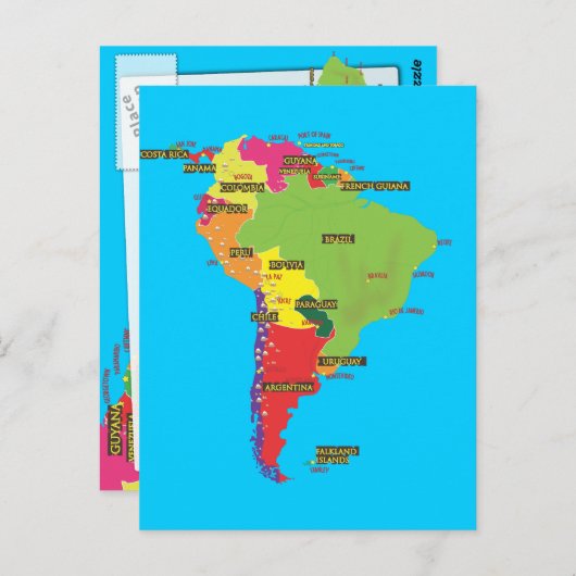 Zuid-Amerika Briefkaart (Voorkant / Achterkant)