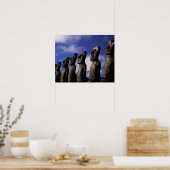 Zuid-Amerika, Chili, Paaseiland, Ahu Akiri. Poster (Keuken)