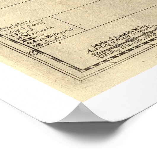 Zuid-Amerika kaart 1700 Poster (Hoek)