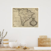 Zuid-Amerika kaart 1700 Poster (Keuken)