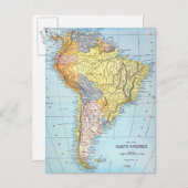 ZUID-AMERIKA: KAART, c1890 Briefkaart (Voorkant / Achterkant)