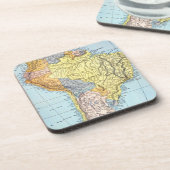 ZUID-AMERIKA: KAART, c1890 Drankjes Onderzetter (Linkerzijde)