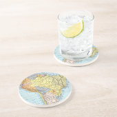 ZUID-AMERIKA: KAART, c1890 Zandsteen Onderzetter (Zijkant)