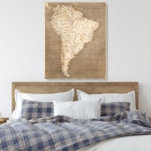 Zuid-Amerika Kaart van Arrowsmith Canvas Afdruk (Insitu (Slaapkamer))