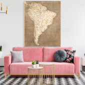 Zuid-Amerika Kaart van Arrowsmith Canvas Afdruk (Insitu (Woonkamer))