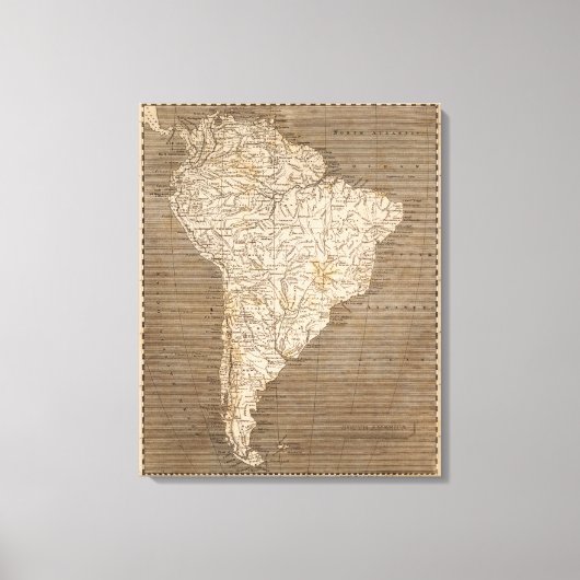 Zuid-Amerika Kaart van Arrowsmith Canvas Afdruk (Voorkant)