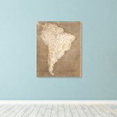 Zuid-Amerika Kaart van Arrowsmith Canvas Afdruk (Insitu (Houten vloer))