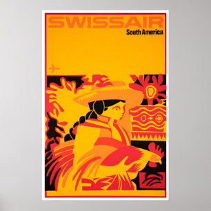 Zuid-Amerika Kunst Zwitserse Lucht Reizen Poster Z