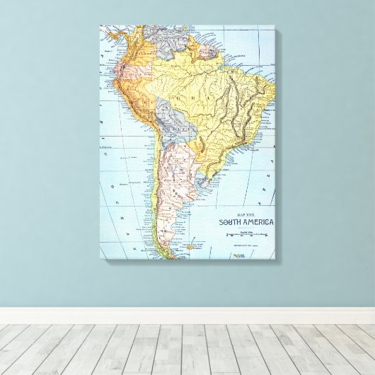 ZUID-AMERIKA: MAP, c1890 Canvas Afdruk (Insitu (Houten vloer))
