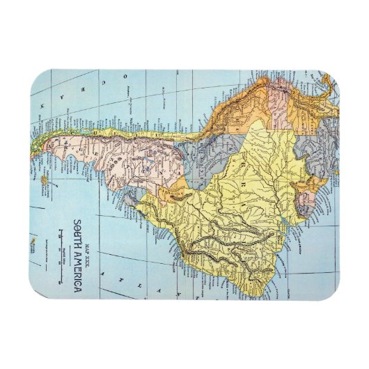 ZUID-AMERIKA: MAP, c1890 Magneet (Horizontaal)