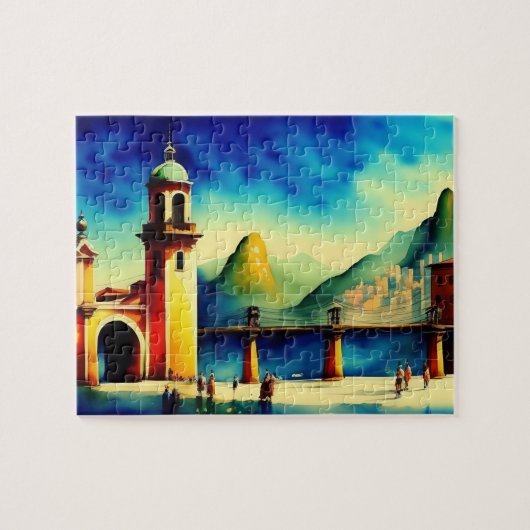 Zuid-Amerika Oude Stad Vintage Legpuzzel (Horizontaal)