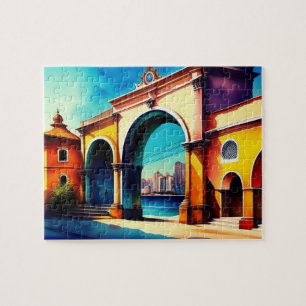 Zuid-Amerika Oude Stad Vintage Legpuzzel