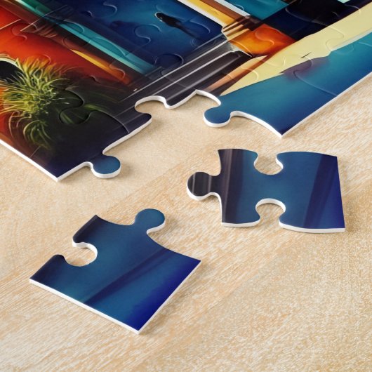 Zuid-Amerika Oude Stad Vintage Legpuzzel (Zijkant)