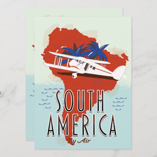 Zuid-Amerika per luchtverkeersposter (Voorkant / Achterkant)