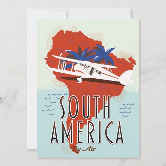 Zuid-Amerika per vliegtuig reisposter (Achterkant)