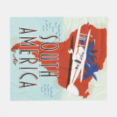 Zuid-Amerika Per Vliegtuig reisposter Fleece Deken (Voorkant (Horizontaal))