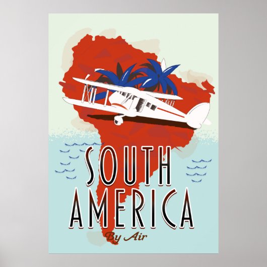 Zuid-Amerika per vliegtuig reisposter Poster (Voorkant)