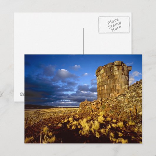 Zuid-Amerika, Peru, bij het Titicacameer. Briefkaart (Voorkant / Achterkant)