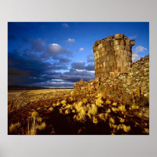 Zuid-Amerika, Peru, bij het Titicacameer. Poster