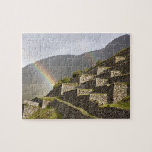 Zuid-Amerika, Peru, Machu Picchu. Regenbogen boven Legpuzzel