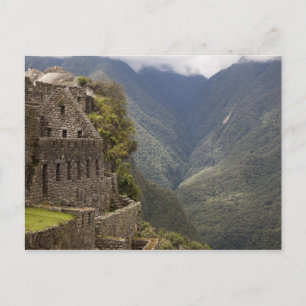 Zuid-Amerika, Peru, Machu Picchu. Stenen ruïnes Briefkaart