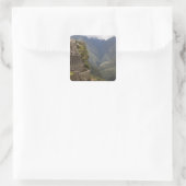 Zuid-Amerika, Peru, Machu Picchu. Stenen ruïnes Vierkante Sticker (Tas)