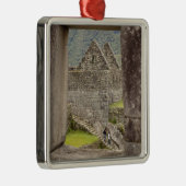 Zuid-Amerika, Peru, Machu Picchu. Twee toeristen Metalen Ornament (Rechts)