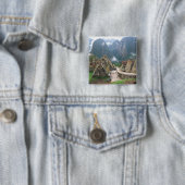Zuid-Amerika, Peru, Machu Picchu Vierkante Button 5,1 Cm (In situ)