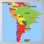 Zuid-Amerika Poster (Voorkant)